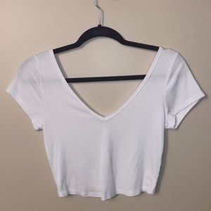 Ribbed Cropped VNeck